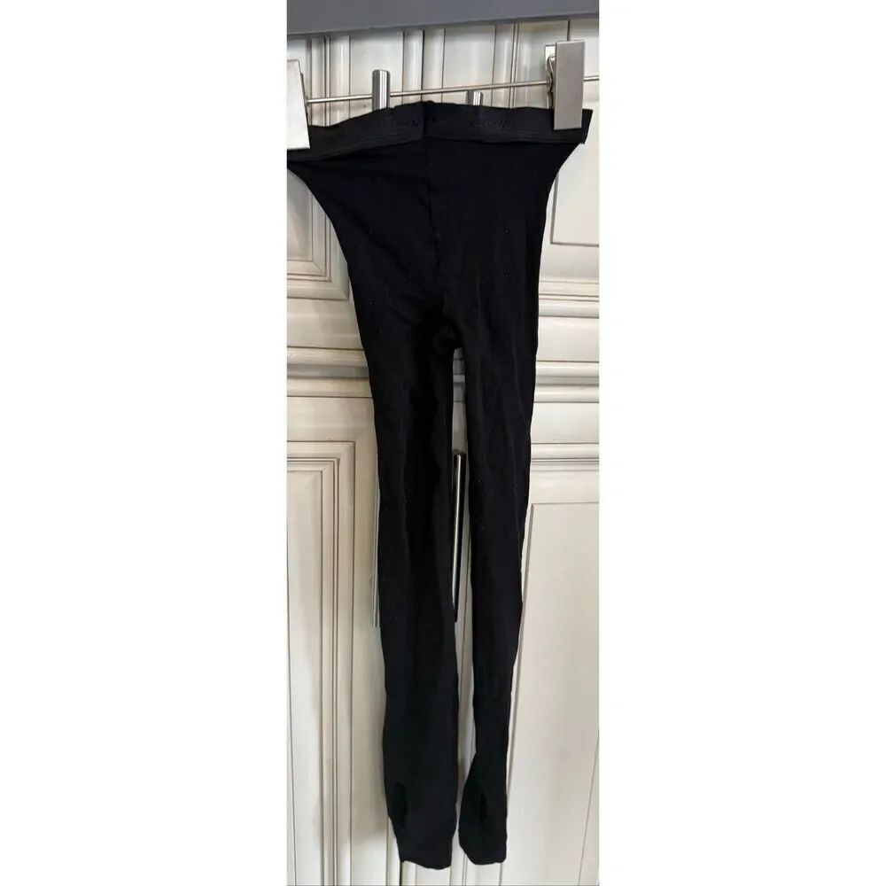 Capezio Women's High Rise Stretch Stirrup Dance Leggings Pants Black Size S/M